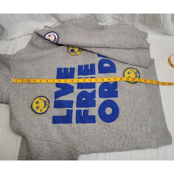 ALM A Love Movement LIVE FREE OR DIE Tetsuzo Okubo Cashmere Zip Hoodie Size S - Picture 7 of 12